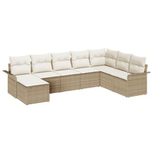8-Delige Tuin Sofa Set Met Kussens Beige Poly Rattan
