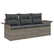 3-Delige Tuin Sofa Set Met Kussens Grijs Poly Rattan