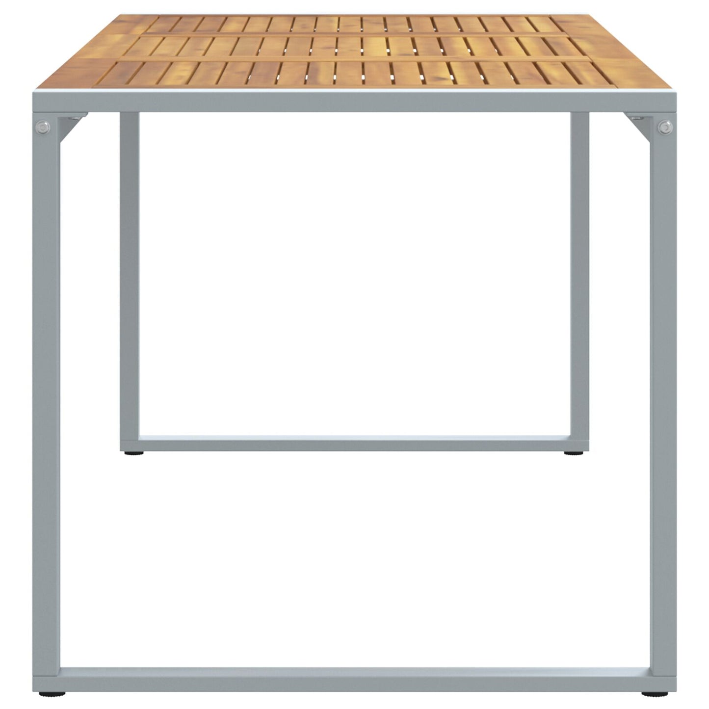 Tuin Eettafel Grijs 180X90X75 Cm Staal & Massief Acaciahout