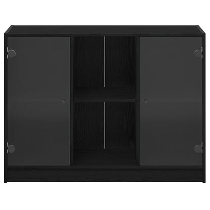 Dressoir Zwart Eiken 102X37X75,5 Cm Engineered Hout