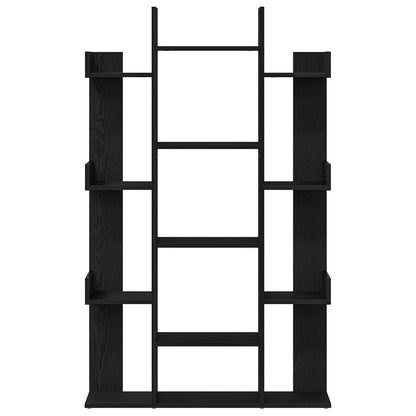Boekenkast Zwart Eiken 86X25,5X140 Cm Bewerkt Hout