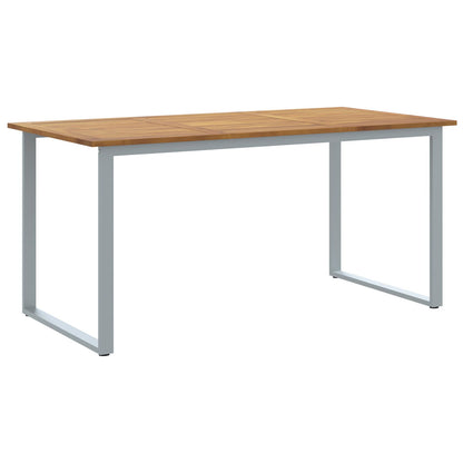 Tuin Eettafel Staal & Massief Acaciahout 160 x 80 x 75 cm Overhangend ontwerp