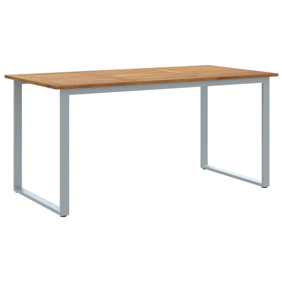Tuin Eettafel Staal & Massief Acaciahout 160 x 80 x 75 cm Overhangend ontwerp