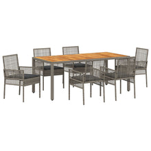 7-Delige Tuin Eettafelset Met Kussens Grijs Poly Rattan