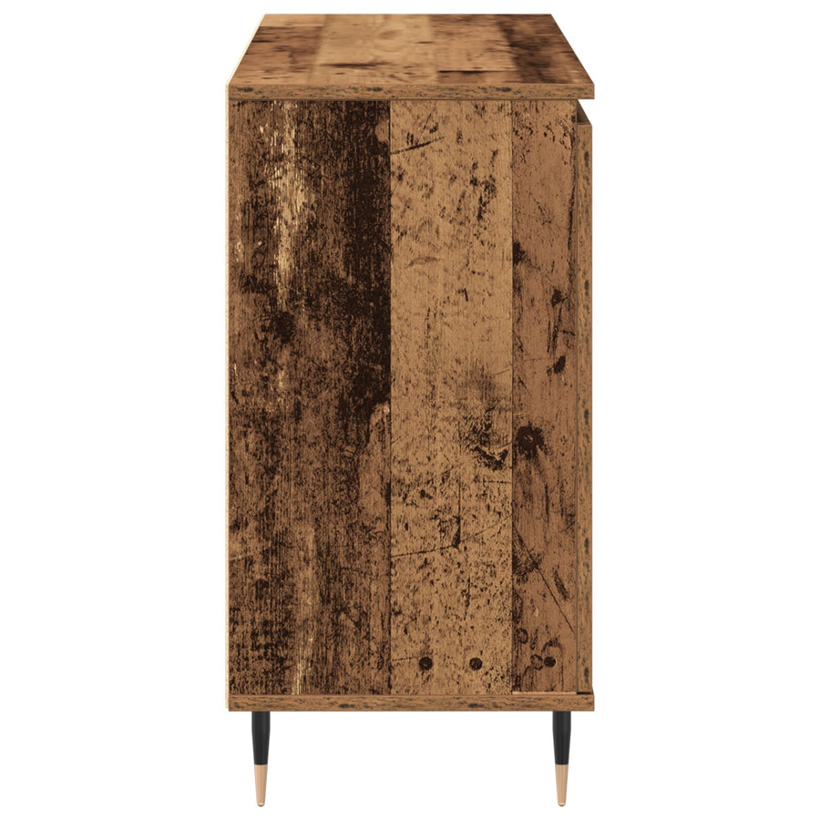 Dressoir Met Deuren & Lades Oud Hout 101,5X35X70 Cm