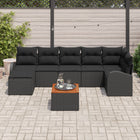 Loungeset poly rattan 8-delig zwart
