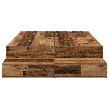 Opbergbedframe Oud Hout 120X200 Cm Artisanaal Eiken