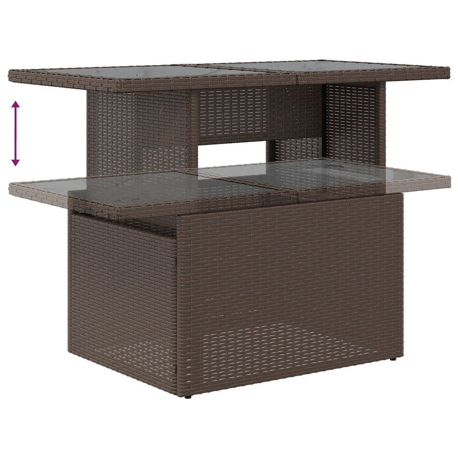 9-Delige Tuin Sofa Set Met Kussens Bruin Poly Rattan