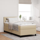Box spring bed Light gray and white. 80 x 200 cm Cotton Fabric