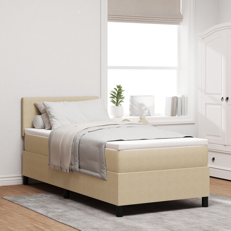 Box Spring Bed Met Matras Lichtgroen Grijs 80X200 Cm Corduroy Stof
