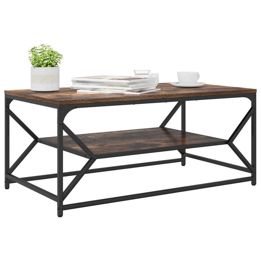 Salontafel Met Plank Spaanplaat Gerookt eiken 90 x 50 x 40 cm