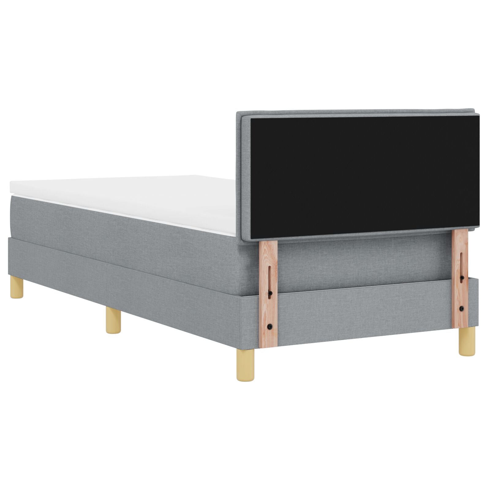 Boxspring Bed Met Matras Stof Lichtgrijs 90 x 200 cm Lijnen ontwerp