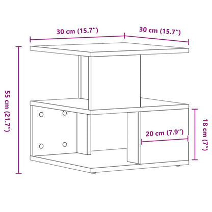 Bijzettafel Zwart Eiken 40X40X40 Cm Geengineerd Hout