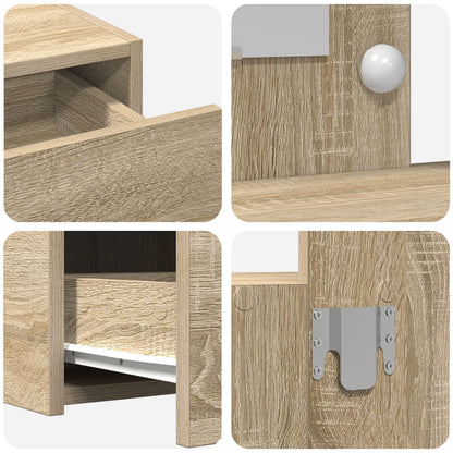 Wandkaptafel Verlichting 83 x 40 x 70 cm Sonoma eiken met LED