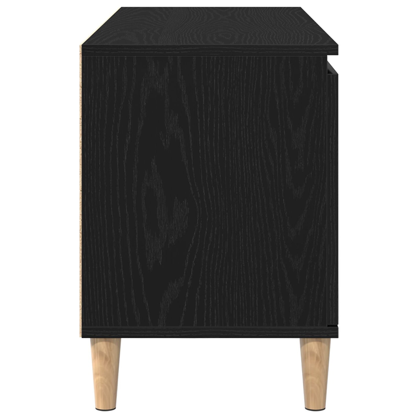Tv Meubel Met Houten Poot 102X35X50 Cm Zwart eiken