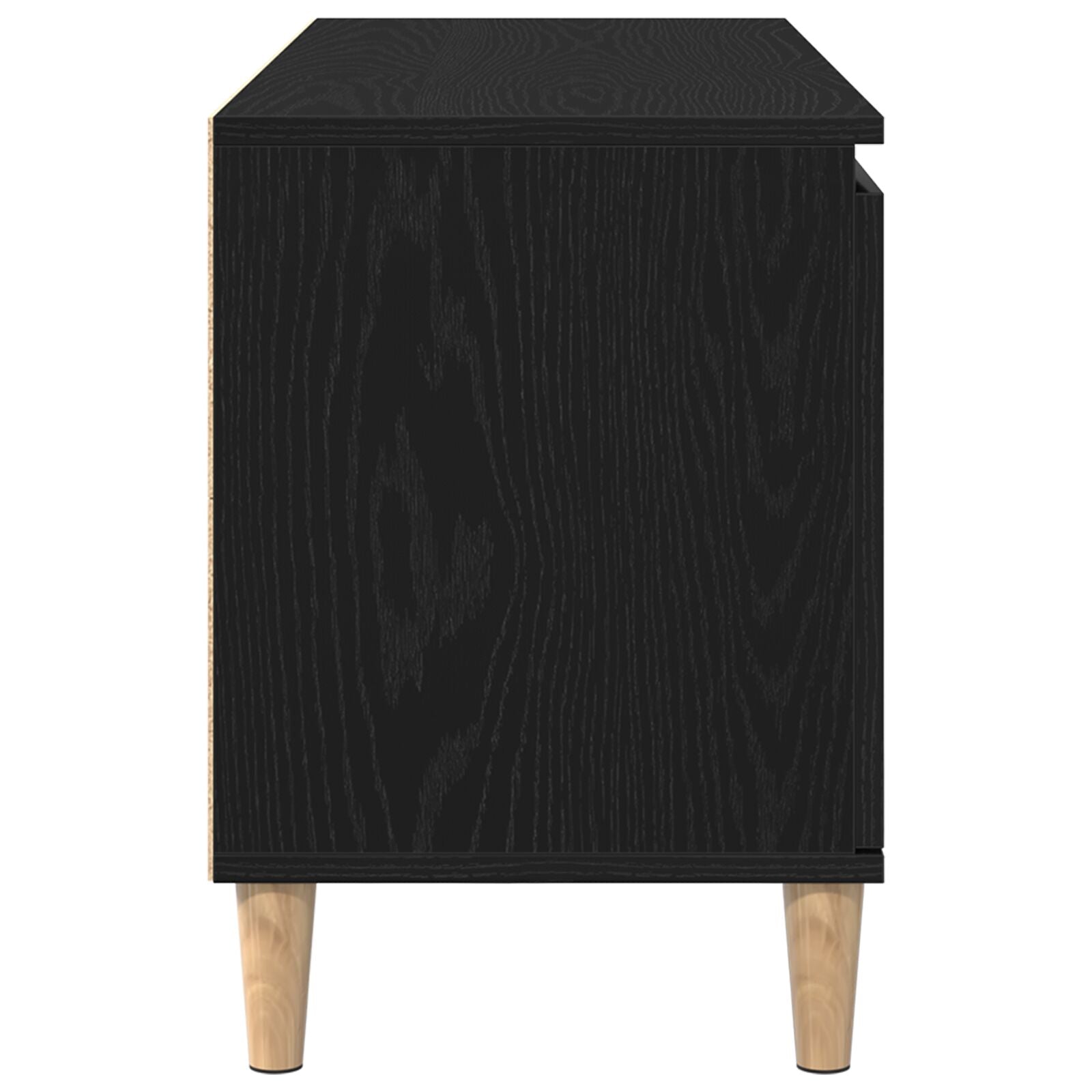Tv Meubel Met Houten Poot 102X35X50 Cm Zwart eiken