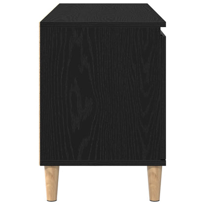 Tv Meubel Met Houten Poot 102X35X50 Cm Zwart eiken