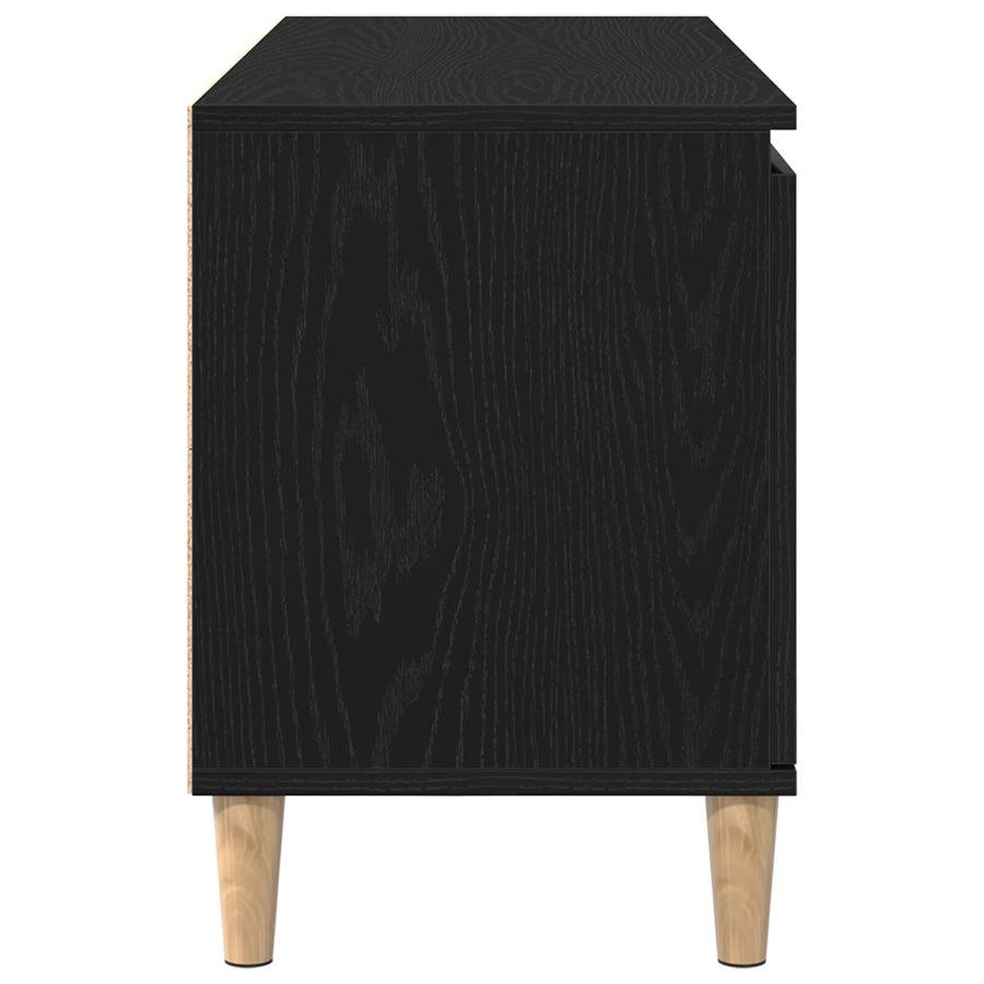 Tv Meubel Met Houten Poot 102X35X50 Cm Zwart eiken