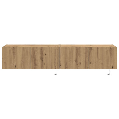 Tv Wandmeubels Met Led-Verlichting 2 Stuks Artisan Eiken 80X35X31 Cm