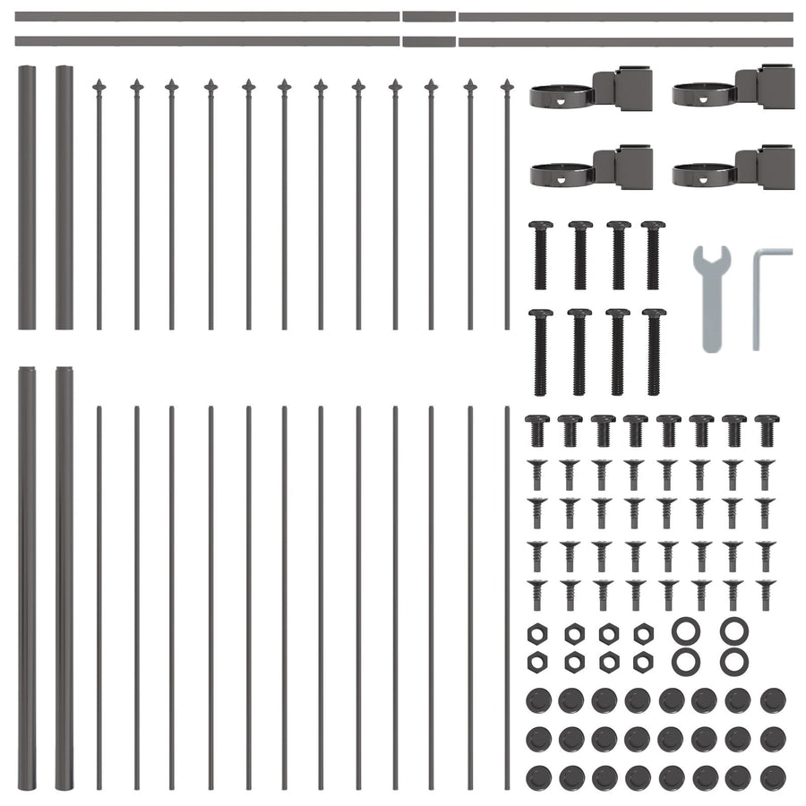 Tuinhek Met Spitse Top 5,1X1,5 M Staal Grijs 1.5 m 5.1 m