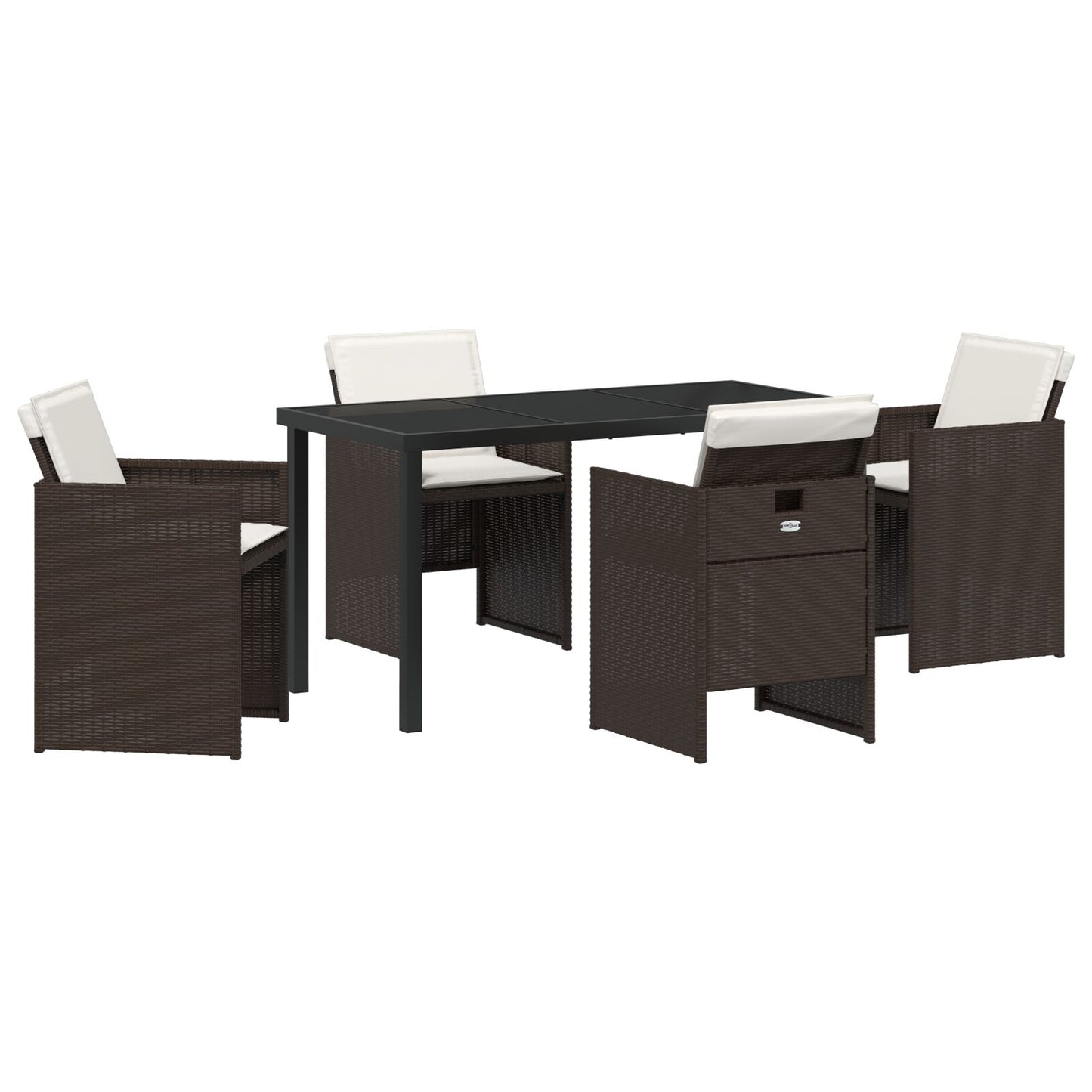 5 Delige Tuinset Met Kussens Bruine Poly Rattan
