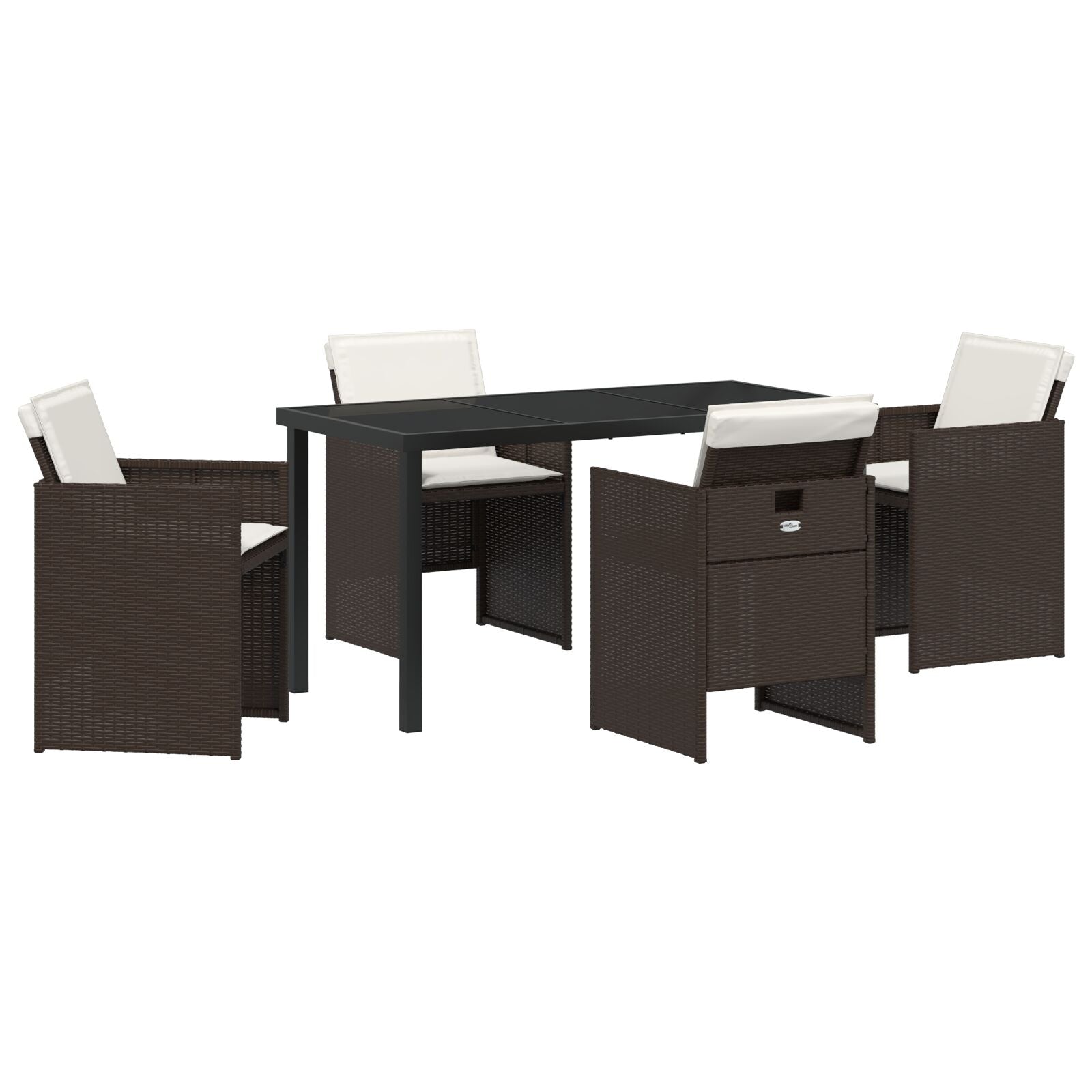 5 Delige Tuinset Met Kussens Bruine Poly Rattan