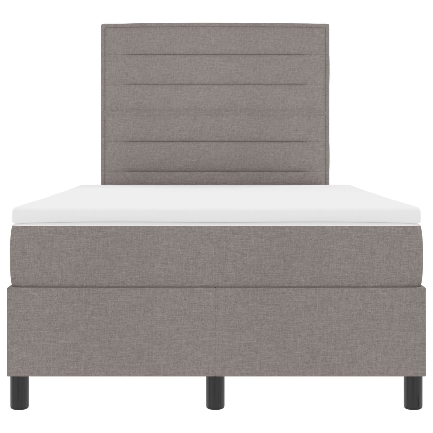 Boxspring Bed Met Matras Taupe Klein Dubbel Stof Blauw