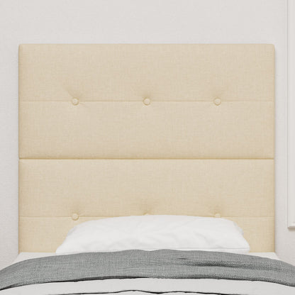 Hoofdbord Met Knopen Tufted Stof Crème 100 cm Hoog hoofdbord