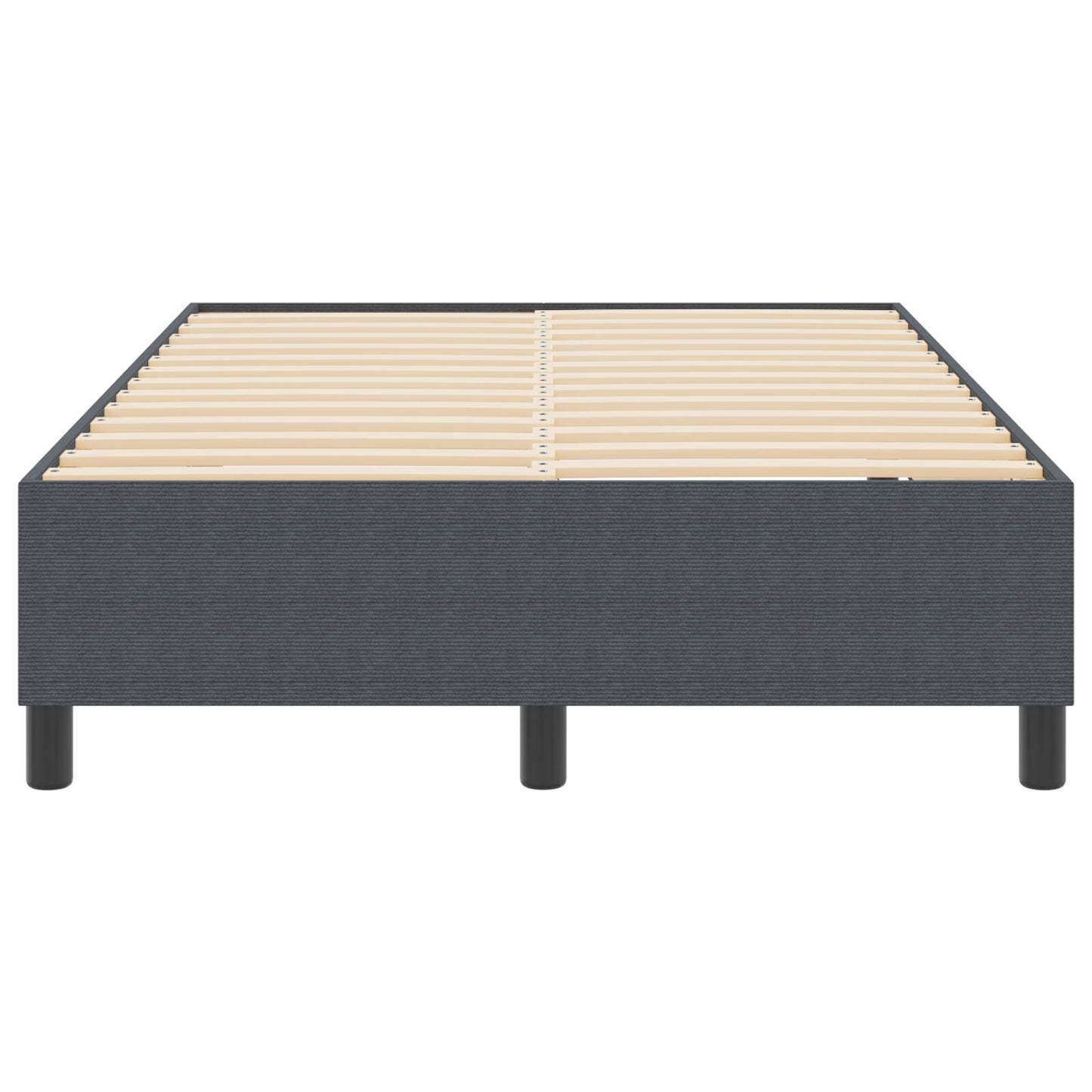 Boxspring Bed Corduroy Stof Donkergrijs 120 x 200 cm