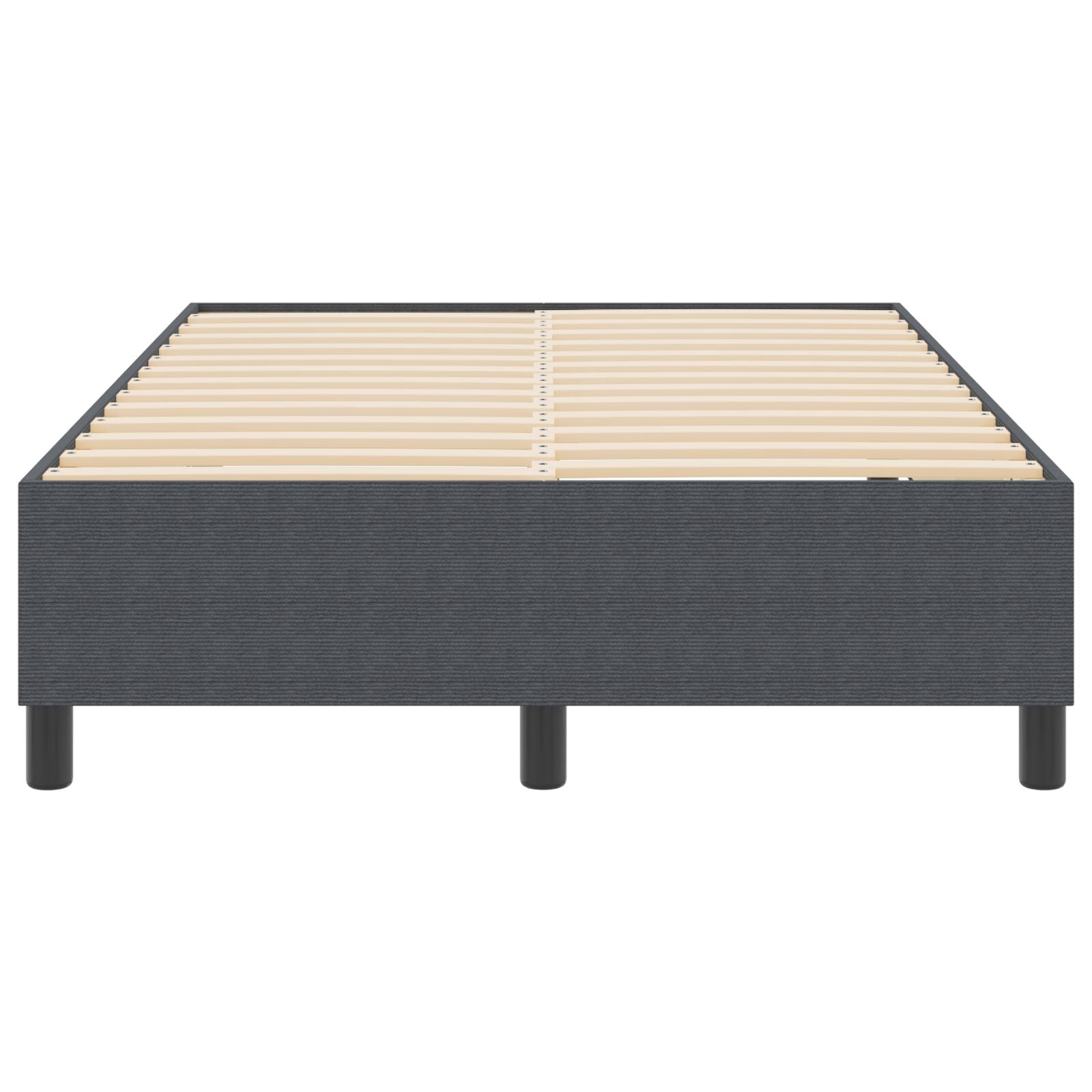 Boxspring Bed Corduroy Stof Donkergrijs 120 x 200 cm