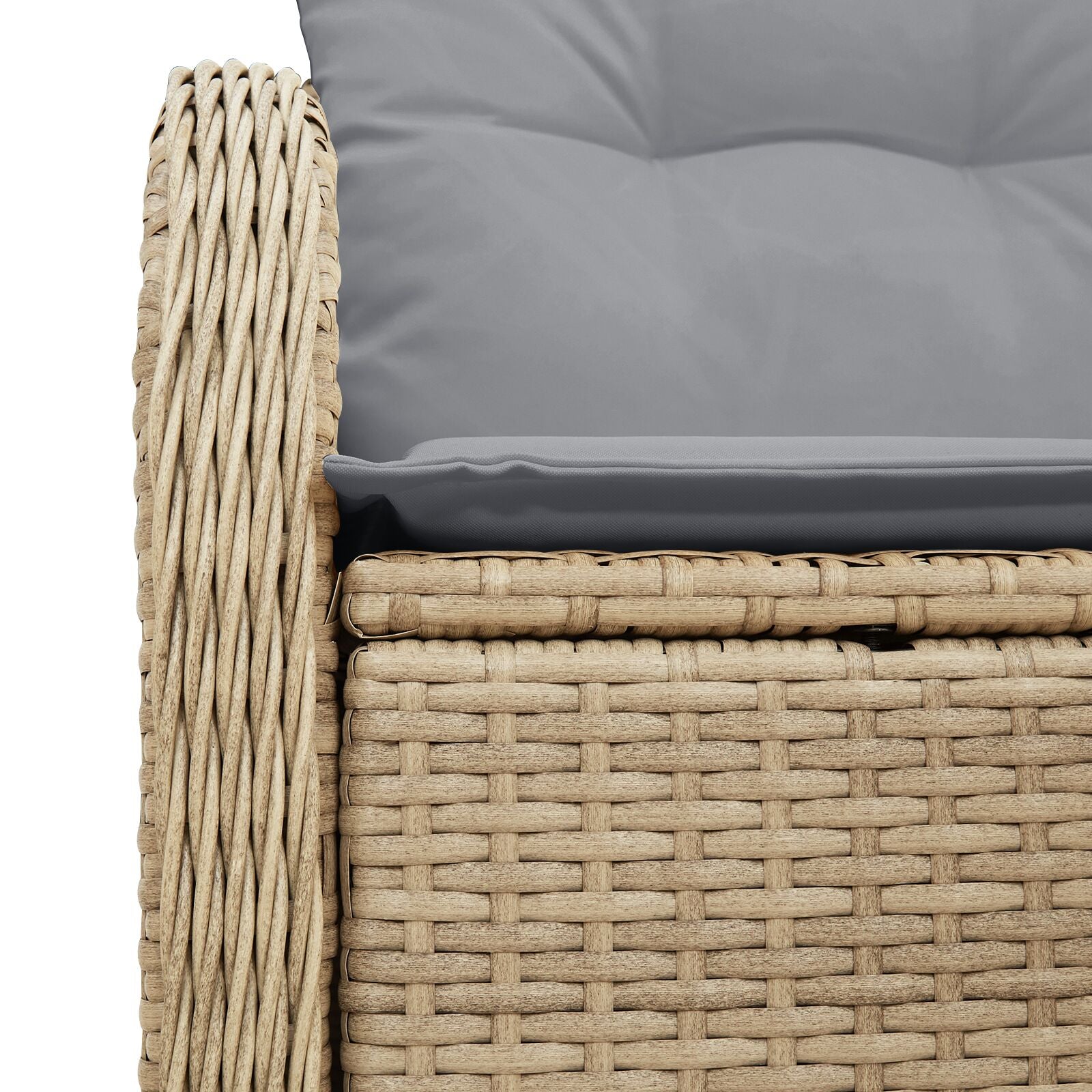 2-Zits Tuinbank Met Kussens Poly Rattan Beige en Grijs zonder opslag