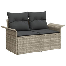 2-Zits Tuin Sofa Met Kussens Poly Rattan Lichtgrijs geen opslag