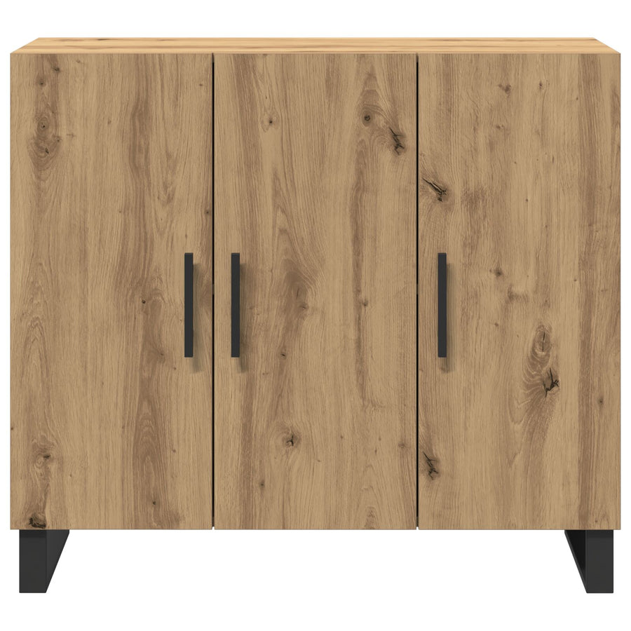 Dressoir Met 3 Deuren Artisan Eikenhout 90X34X80 Cm Gelaagd Hout