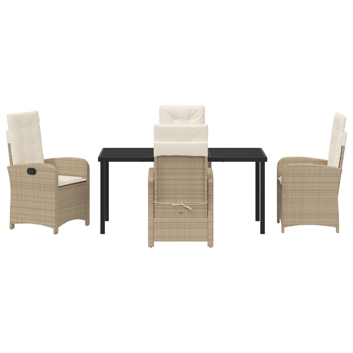 5-Delige Tuinset Met Kussens In Beige Poly Rattan