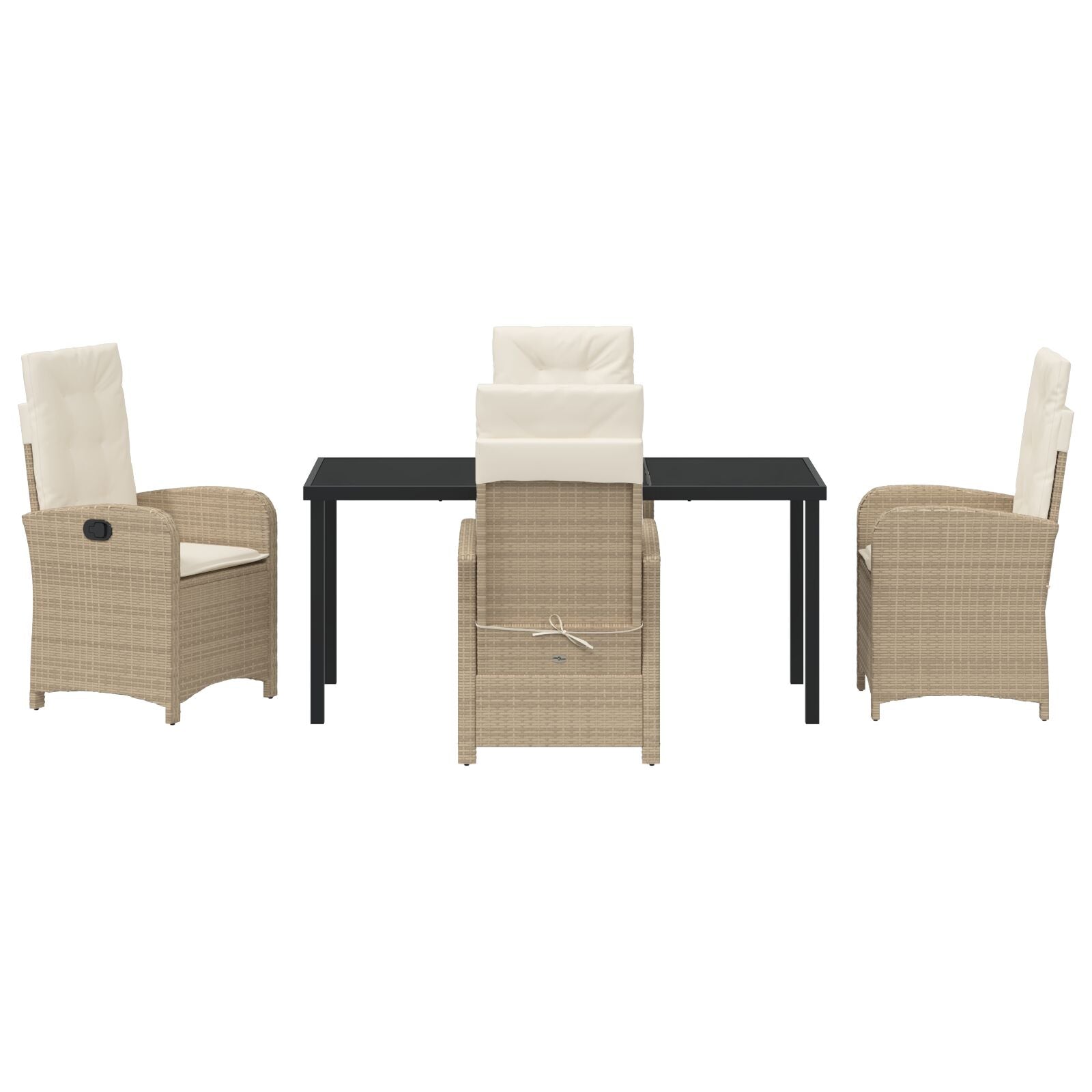 5-Delige Tuinset Met Kussens In Beige Poly Rattan