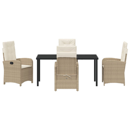 5-Delige Tuinset Met Kussens In Beige Poly Rattan
