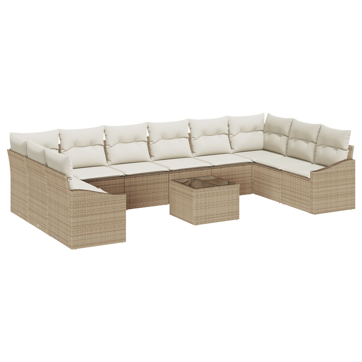 Tuin Sofa Set Set Van 11 Beige Synthetisch Rattan Buitensofa
