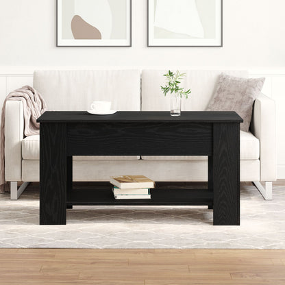 Zwarte Eikenhouten Salontafel - 101X49X52 Cm Gemaakt Van Geënginieerd Hout