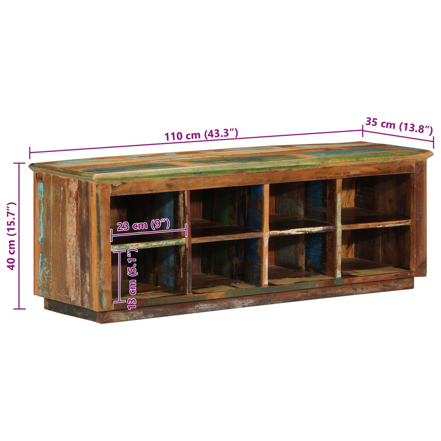 Schoenbank 110X35X40 Cm Massief Hout Gerecycled