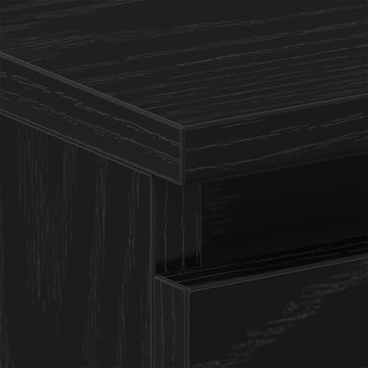 Nachtkastje Zwart Eiken 40X30X39 Cm Bewerkt Hout
