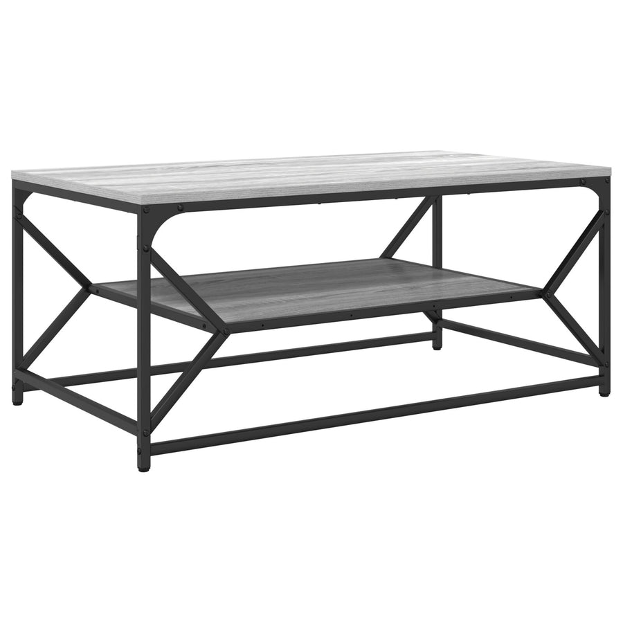 Salontafel Met Plank Bewerkt Hout Grijs sonoma 90 x 50 x 40 cm