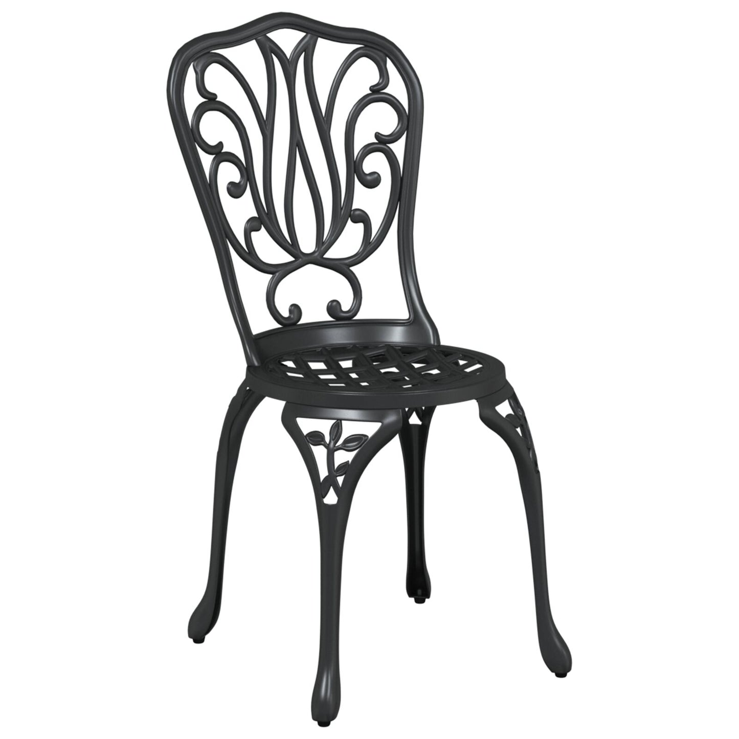 3-Delige Tuin Bistro Set Gietaluminium Zwart