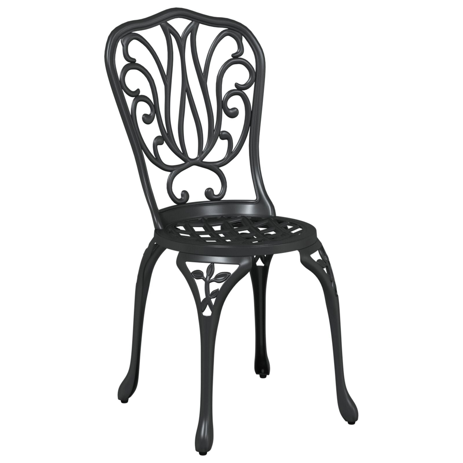 3-Delige Tuin Bistro Set Gietaluminium Zwart
