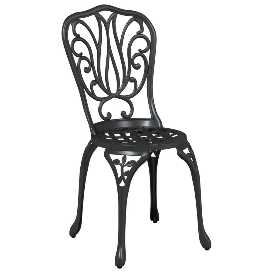 3-Delige Tuin Bistro Set Gietaluminium Zwart