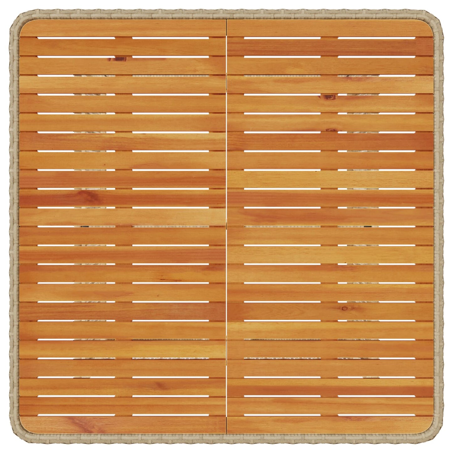 3-Delige Tuin Eetset Met Kussens Poly Rattan Acacia 80 cm Beige en crème 2 krukken