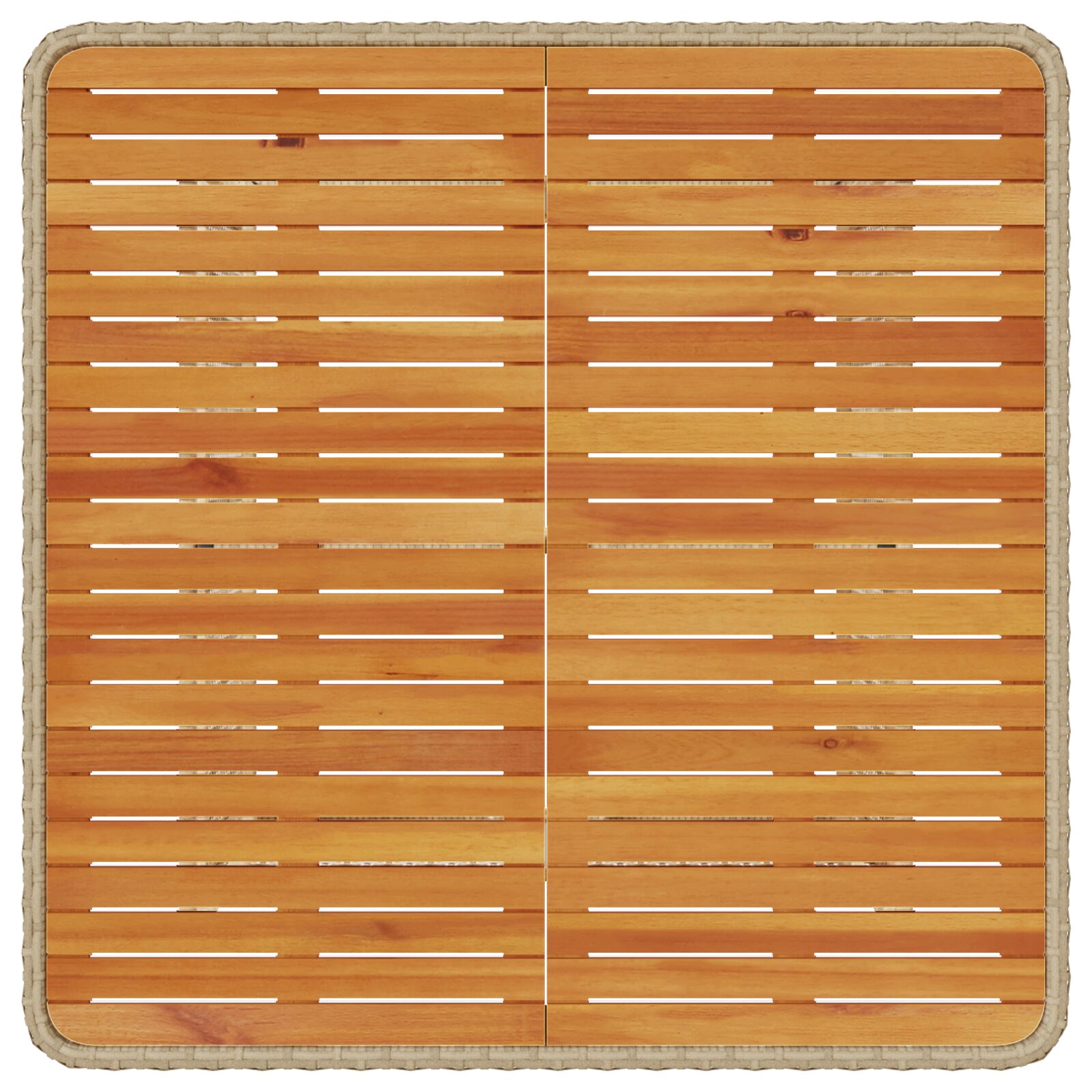 3-Delige Tuin Eetset Met Kussens Poly Rattan Acacia 80 cm Beige en crème 2 krukken