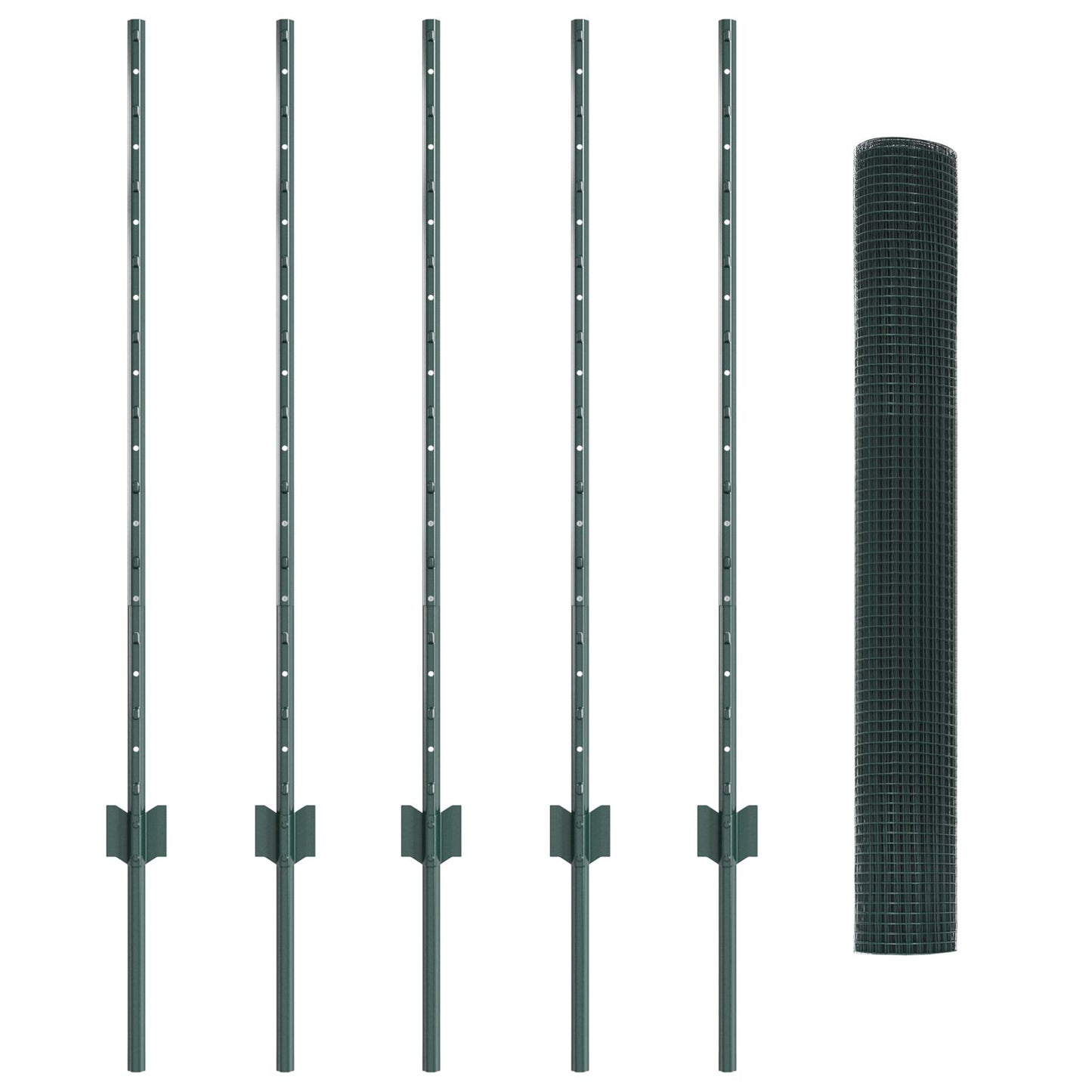 Tuinhek Set Set Van 2 Groen Metaal 10 X 1 M Tuinhek