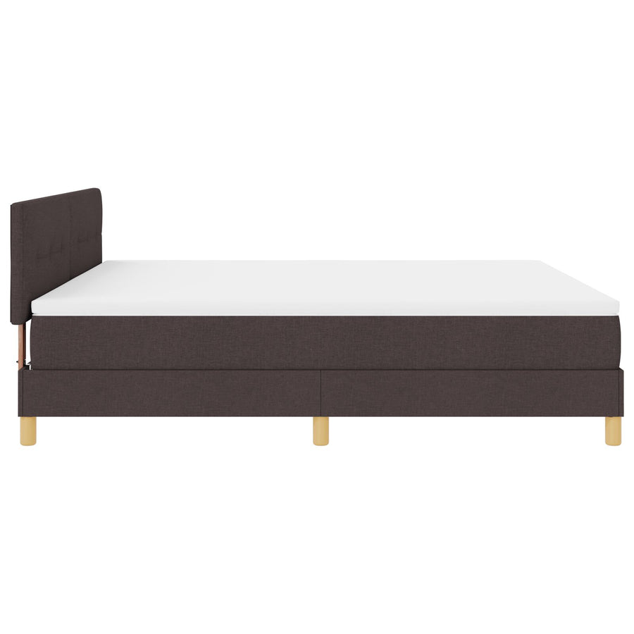 Boxspringbed Met Matras Stof Donkerbruin 180 x 200 cm Knoopgetuft