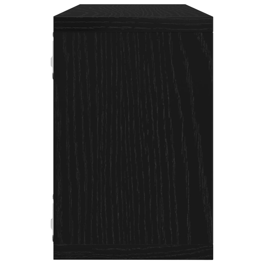 Wandplanken 2 Stuks Zwart Eiken 60X15X23 Cm Gemaakt Van Houtcomposiet