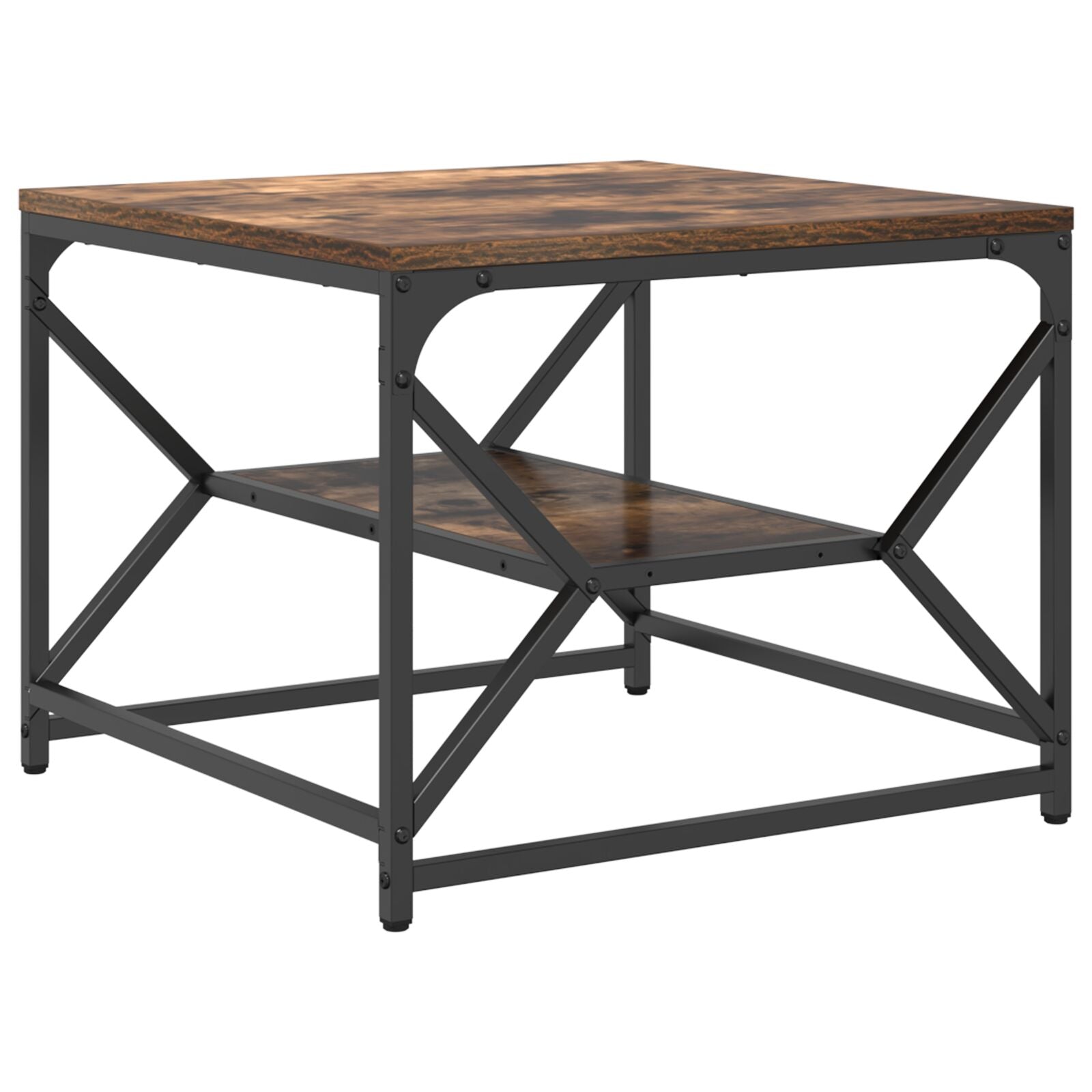Salontafel Met Plank In Gerookt Eiken Van Geengineerd Hout Gerookte eiken 51 x 50 x 40 cm